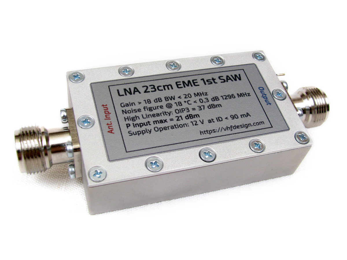 LNA 23cm EME 1st SAW filter N-female