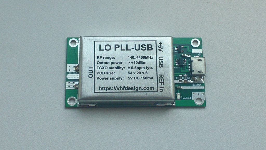 Внешний вид платы LO-PLL-USB-ADF4350 (версия 3.2 от 2018-09-14)