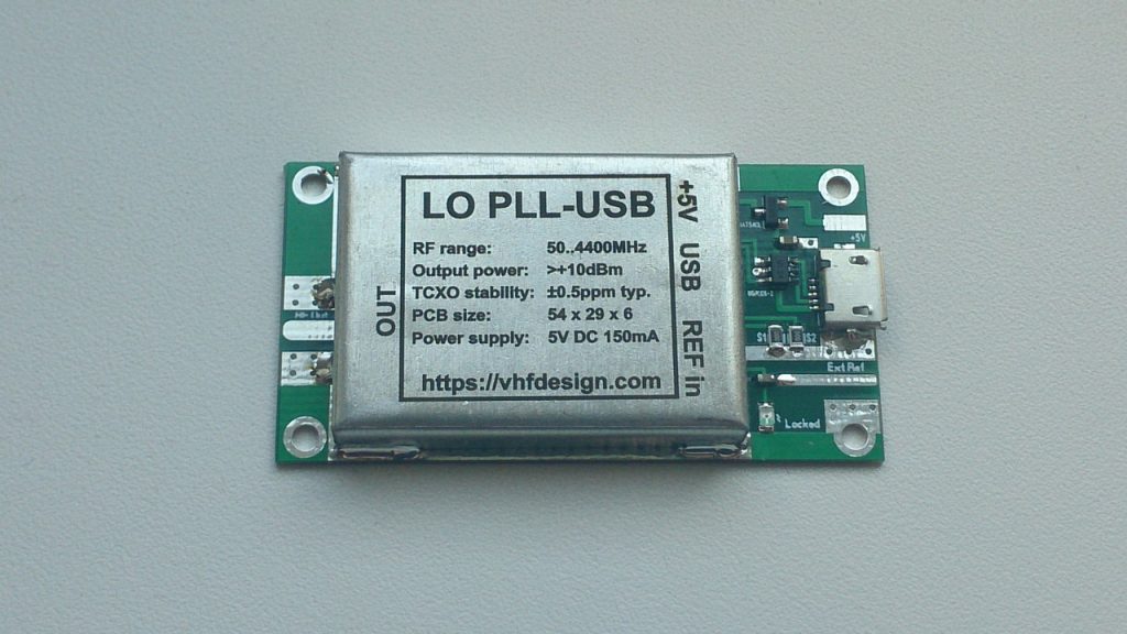 Внешний вид платы LO-PLL-USB-ADF4351 (версия 3.2 от 2018-09-14)